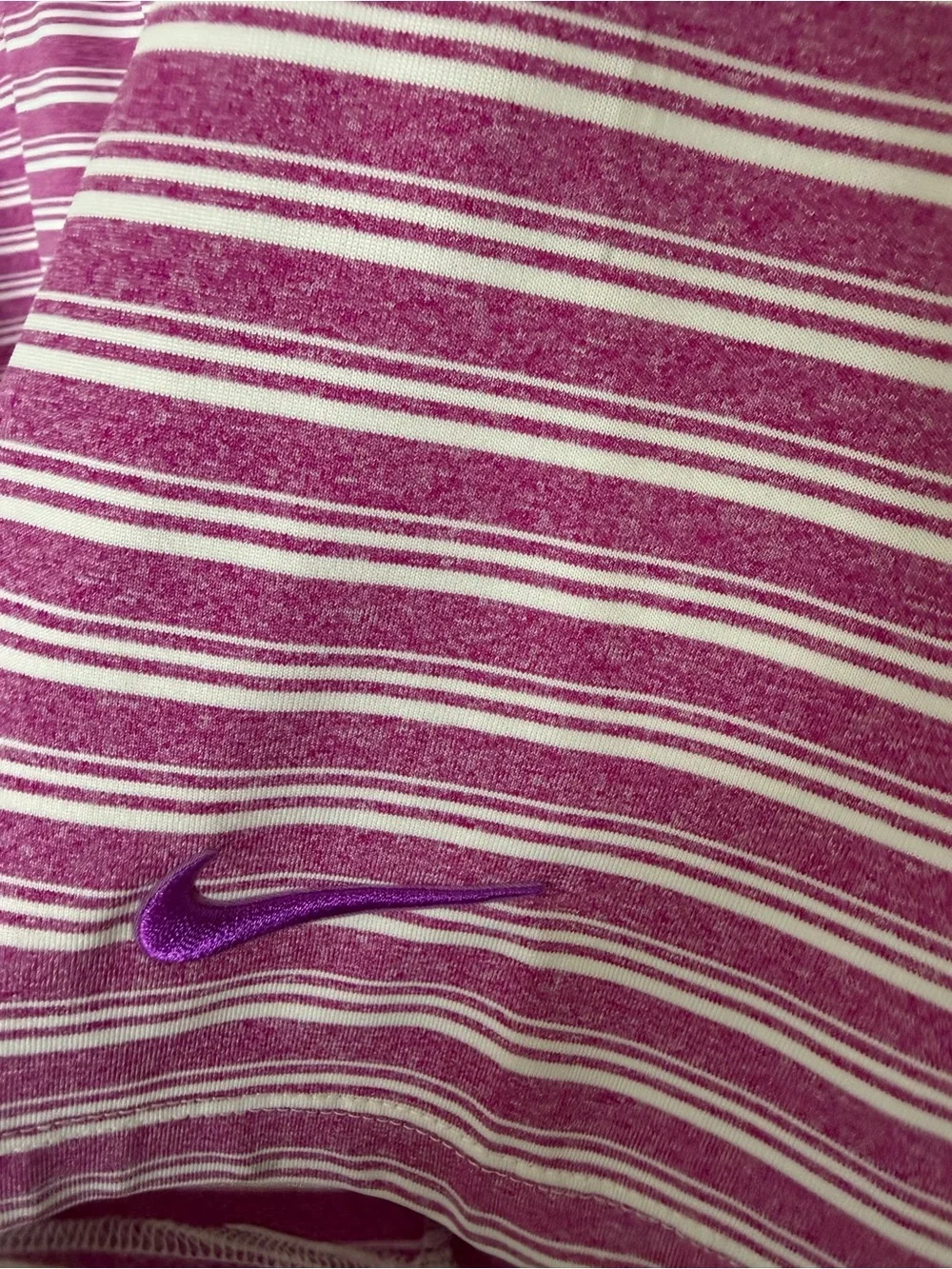 Nike Men’s Purple and White Striped Polo
